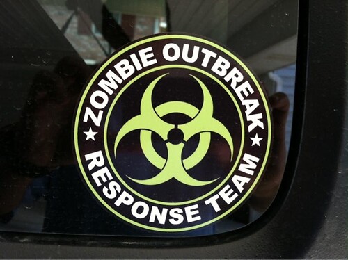 Jeep Rubicon Wrangler Zombie Outbreak Response Team Wrangler Sticker Decal
