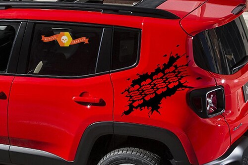 NEW 2015 2016 2017 Jeep Renegade Matte Black Graphics / Stickers Decals