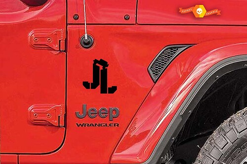 JL Jeep Wrangler premium quality automotive grade 2 Stickers Decals set
