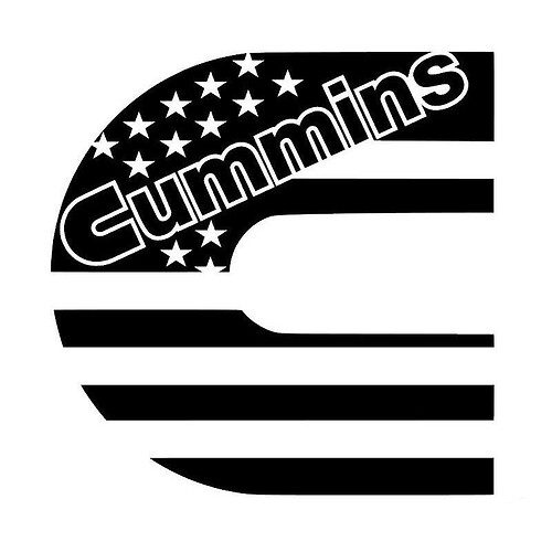 Dodge Cummins C American USA Flag Decal Sticker for Window, Truck, Yeti