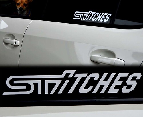 Decal STI Sticker STITCHES Vinyl Window emblem badge logo inlay overlay for Suba
