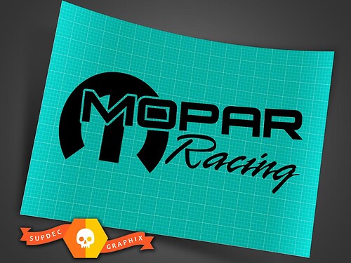 2x Mopar Racing Decal, Srt, Hemi, Vinyl Die Cut Sticker 8.5 X 3