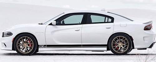 2X Dodge Charger R/T Rocker Panel Stickers Decals Stripe Vinyl Graphics Kit 2011-2017