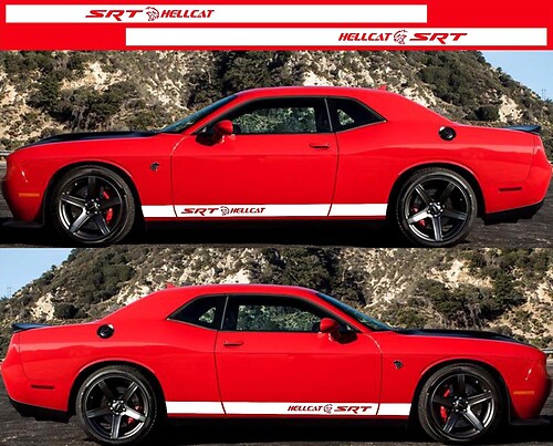 2X DODGE CHALLENGER Hellcat Անկյուն Vinyl Decals graphics rally ստիքեր 2009-2018
