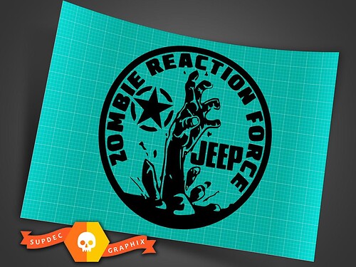 Pair of Jeep Decal Zombie Reaction Force Military Star JK JL Hood Side Stickers