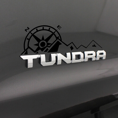 3rd Gen Tundra Mountain Compass Decal Tundra under badge decal sticker