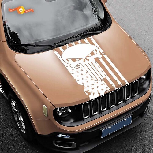 Punisher Skull Flag Sticker Decal American Flag Vinyl Sticker Decal Jeep Truck