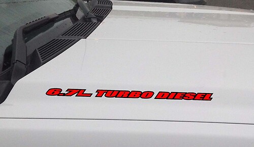 6.7L TURBO DIESEL Hood Vinyl Decal Sticker se ajusta a: Ford Powerstroke (Contorno)
