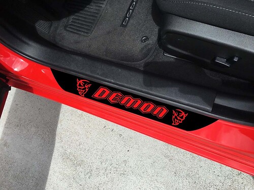 2X Dodge Challenger SRT Demon Type Style Vinyl Door Sill Stickers Decals