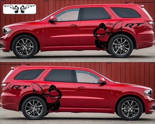 2X HUGE Sticker Decal Graphic Vinyl Dodge DURANGO SCAT PACK 2016-2020 RT LOGO Scatpack