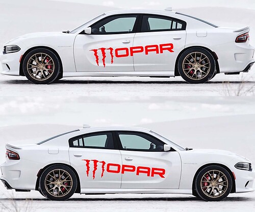 2X Dodge Charger MOPAR logo Stickers Decals Stripe Vinyl Graphics Kit 2011-2018