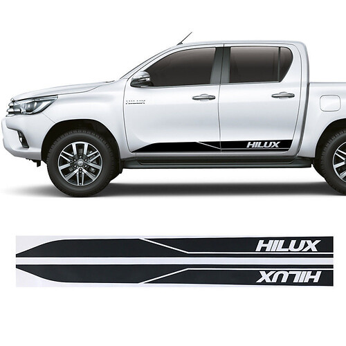 2x Toyota Hilux side skirt Vinyl Decals graphics rally sticker