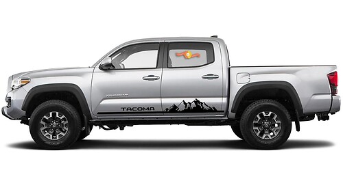 2X Toyota Tacoma 2016 Side Rocker Panel Vinyl Graphic Rally Sticker Kit
