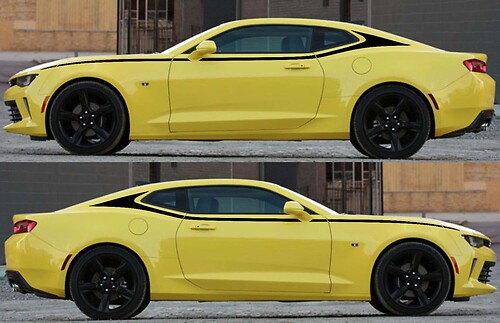 C-Pillar Upper Accent Graphics Stickers Decals Stripes for Camaro 2016 - 2018