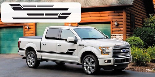 Ford F-150 Door Hockey Stick ELIMINATOR Vinyl Graphics Stickers Decals Stripes 2015-2018