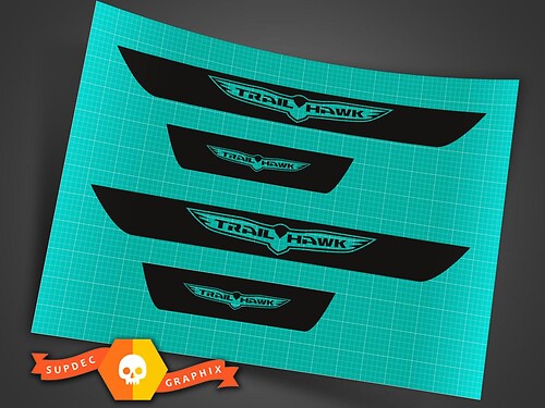 JEEP Trail Hawk Logo Style Vinyl Door Sill Stickers Decals 2014 2015 2016  2017 Trailhawk