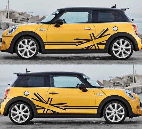 MINI Cooper ପକ୍ଷ ପ୍ରଷ୍ଠା ଡିସ୍ଟ୍ରାଇପ୍ ଷ୍ଟିକର 2014-2018
