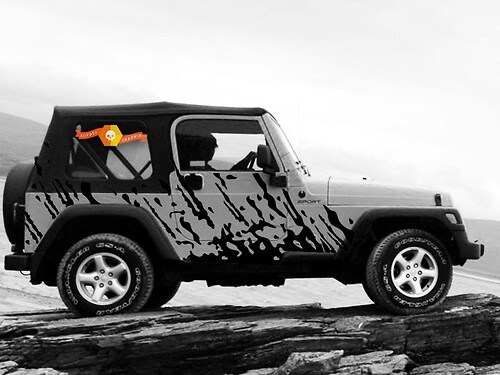 Jeep Wrangler (1999-2006) Custom Vinyl Sticker Decal Wrap Kit - Burst