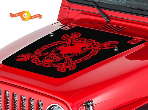 Jeep Wrangler (1999-2006) Custom Vinyl Hood Sticker Decal Kit - Skullwrench