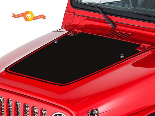 Jeep Wrangler (1999-2006) Custom Vinyl Hood Sticker Decal Kit - Blackout V2
