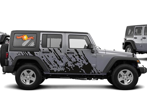 Jeep Wrangler (2007-2016) 4-door Custom Vinyl Sticker Decal Kit - Burst