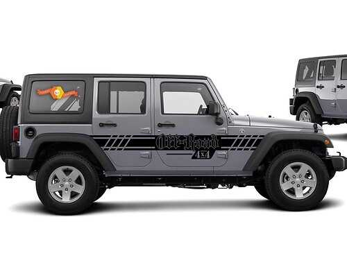 Jeep Wrangler (2007-2016) 4-door Custom Vinyl Sticker Decal Kit - Off Road Stripe