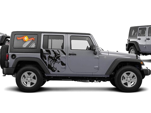 Jeep Wrangler (2007-2016) 4-door Custom Vinyl Sticker Decal Kit - Scream
