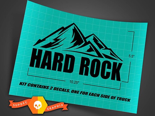 Jeep Wrangler (2007-2016) Custom Vinyl Stickers Decals - Hard Rock