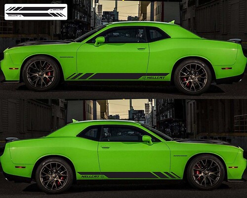 2X DODGE CHALLENGER Hellcat Side Vinyl Decals graphics rally sticker 2009 -2018