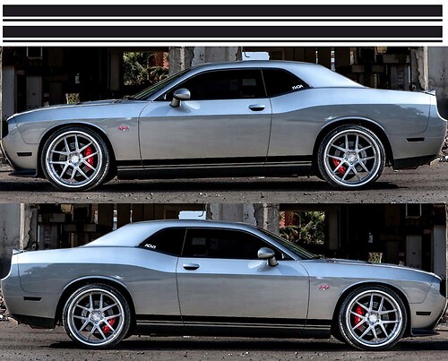 2X DODGE CHALLENGER Side Vinyl Decals graphics rally sticker 2009 -2018