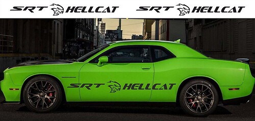 2X Dodge Challenger SRT Hellcat 2009 - 2018 Side Vinyl Sticker Decal Stripe