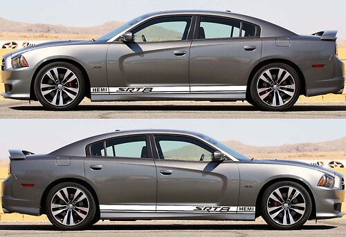 Dodge Charger SRT 8 / HEMI Rocker Panel Stickers Decals Stripe Vinyl Graphics 2011-2018