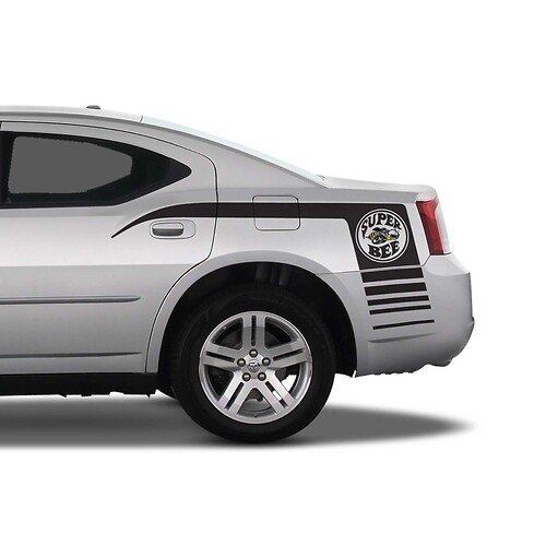 Dodge Charger Daytona 2006-2010 hockey stick Sticker Decal set w/ reflective Super bee