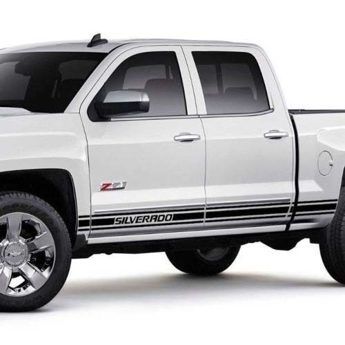 Chevrolet Silverado mk3 side stripes graphics Sticker Decal  door panel Sticker Decal black vinyl