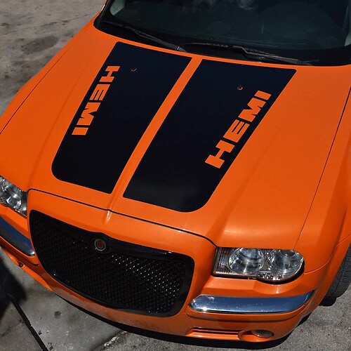 2005-2010 Chrysler 300C SRT-8 HEMI stil kapak Sticker Etiket üstü karartma önceden kesilmiş
