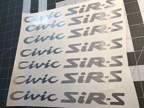 HONDA JAPAN CIVIC SiR-S DECAL sticker JDM OEM size illest EG hatch eg6 eg3