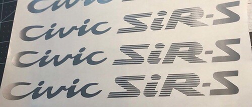 HONDA CIVIC SiR-S DECAL sticker JDM OEM size illest EG hatch eg6 eg3 eg4 Sir
