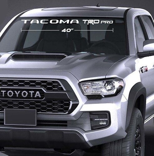 TOYOTA TACOMA TRD PRO WINDSHIELD Sticker Decal 4x4 Suv Truck
