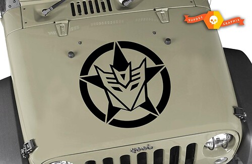 Jeep Us Army Star Decepticon Sticker Vinyl Decal