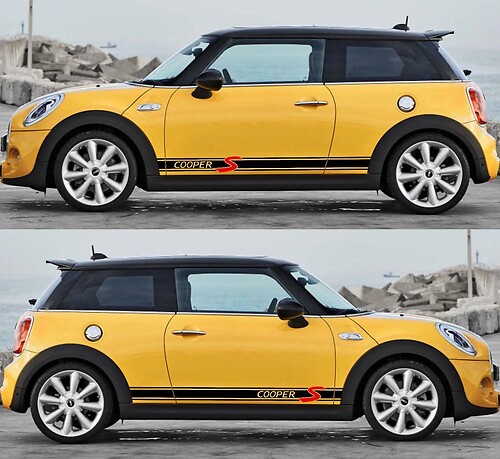2X Mini Cooper S ପକ୍ଷ ପ୍ରଦୀପ ଡିକାଲ୍‌ ସ୍ଟିକର୍‌ 2014-2018
