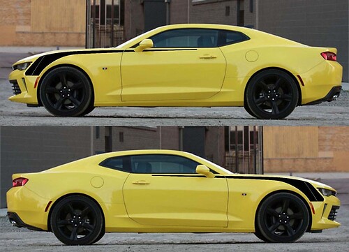 Front Side Hockey Vinyl Graphics Stickers Decals Stripes for Camaro 2016 - 2018