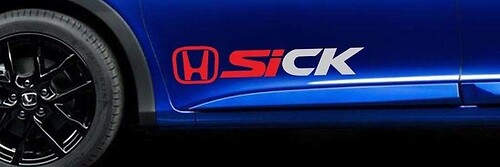 Civic Si Sick Honda Vinyl Decal Racing Sticker JDM EK Door B
