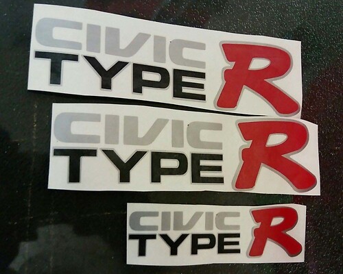 Honda Japan Civic Black Ek9 Variation Civic Type R Decal Sticker Oem Size
