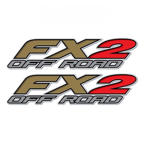 Set of 2: FX2 Off Road truck bed  side vinyl decal sticker auto car