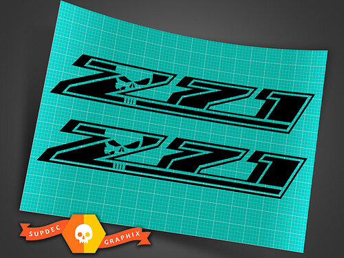2 Chevy Silverado Z71 GMC GM Sierra Decals Stickers 1500 2500 Punisher Skull 
