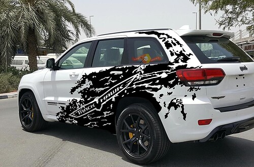 Jeep Grand Cherokee TrackHawk Splash Grunge Stripes Kit Vinyl Sticker Decal Graphic