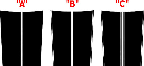 2008 - 2014 Dodge Challenger 16 piece 392 Style Rally Stripe Sticker Decal Kit