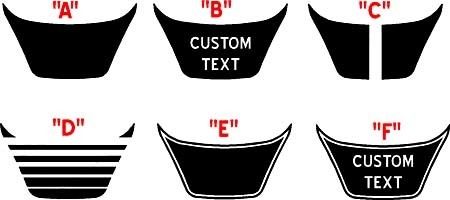 2015 & Up Dodge Challenger SRT / HELLCAT Hood Scoop Blackout Sticker Decal Kit