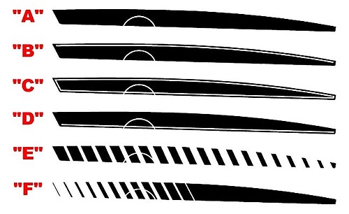 2010 - 2015 Chevrolet Camaro પાછાળ ફેન્ડર એક્સેન્ટ સ્ટ્રાઇપ્સ
