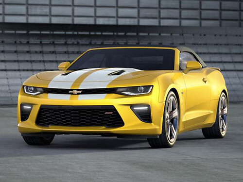 2016 & Up Chevrolet Camaro SS Convertible Գործարկված է Factory Style Twin Rally Hood, Trunk & Spoiler Stripes
